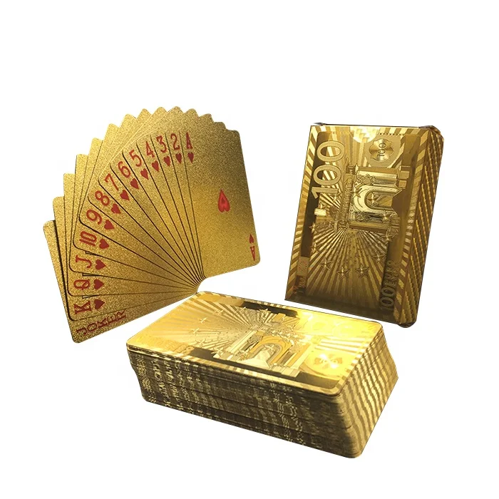 GS-1819 Promotional PET Playing Cards 24K Gold Foil Poker Cards