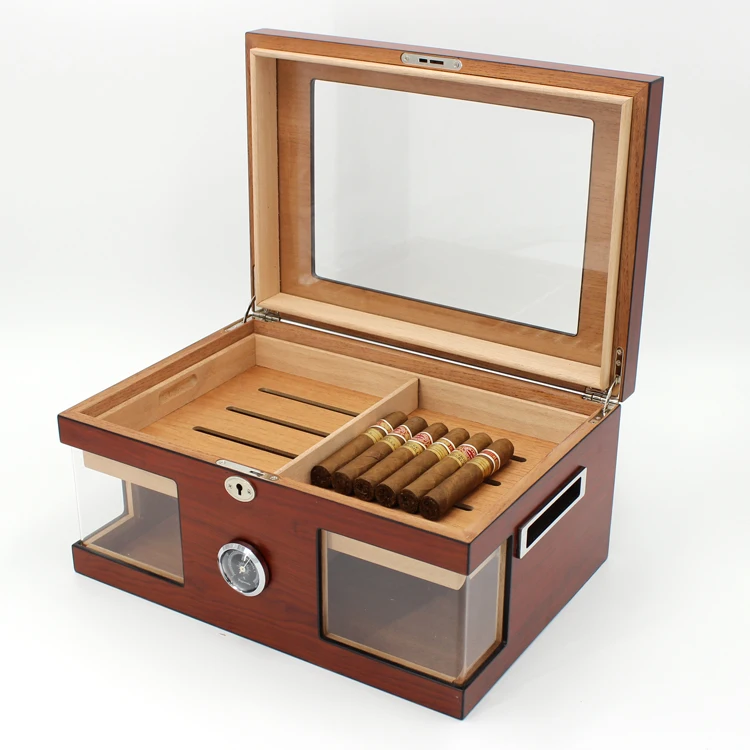
wholesale modern solid acrylic cigar box cedar wooden cigar humidor 
