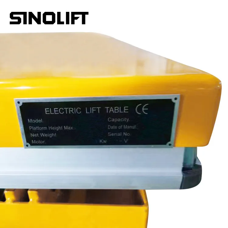 Sinolift HW Series Super Large Table Board Electric Platform Lift With Overload Protection Function