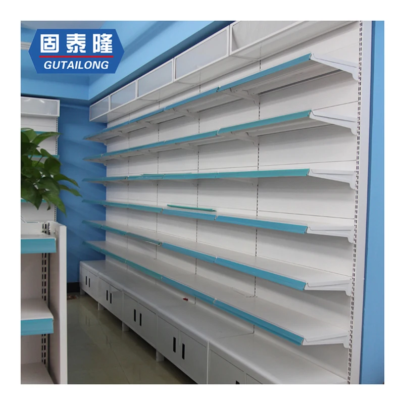 pharmacy store display medical store wall display shelf rack