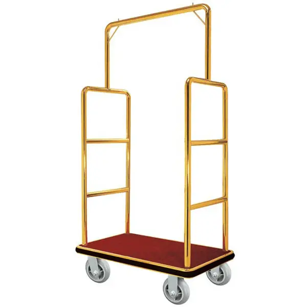 Hotel Bellman Used Gold Luggage Trolley