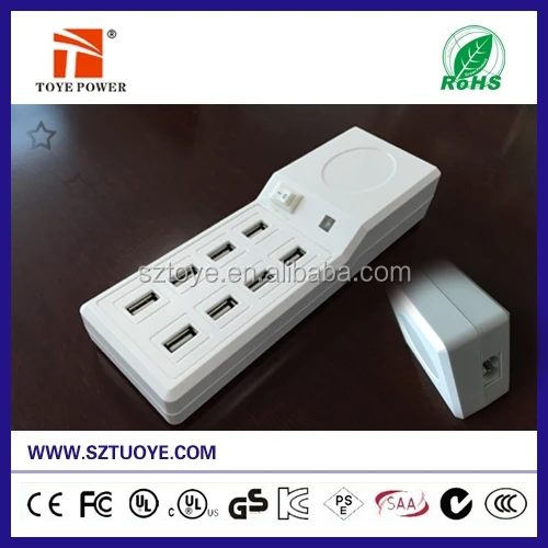 Фабрика рекламных famliy-size 8 разъём(ов) 50 Вт usb зарядное устройство 5 В 10A для всех популярных телефон