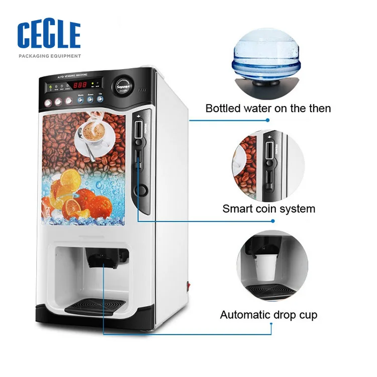coin operated tea cup dispenser for coffee vending machine coffee and drinks vending cold and hot premix instant coffee