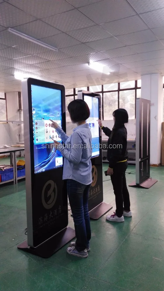 4K UHD 55 inch LED Floor stand vertical self-service interactive kiosk with mini PC Win10/11 OS