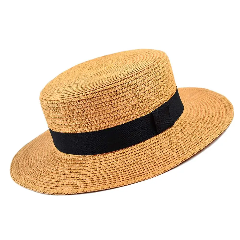 
Boater Hat Straw Hat Skimmer Hat for Summer Custom 