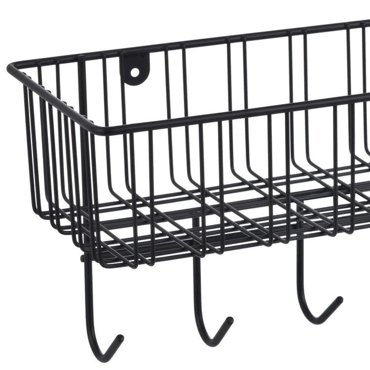 
wall mounted hanging iron wire storage display basket for home and garden 