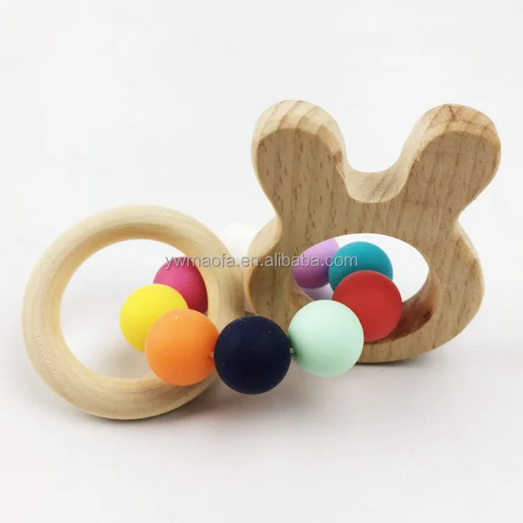 Wholesales Silicone Beads Nursing Bracelet Baby Chewing Teething Toys Infant Rattle Toy