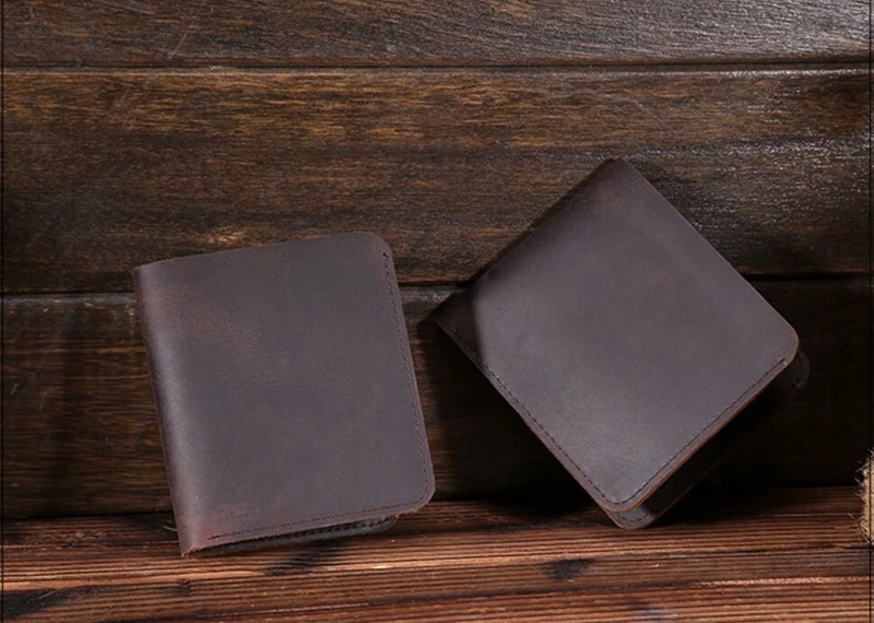 Dreamtop DTC360 slim simple design mens card wallet crazy horse leather wallet bifold in Guangzhou