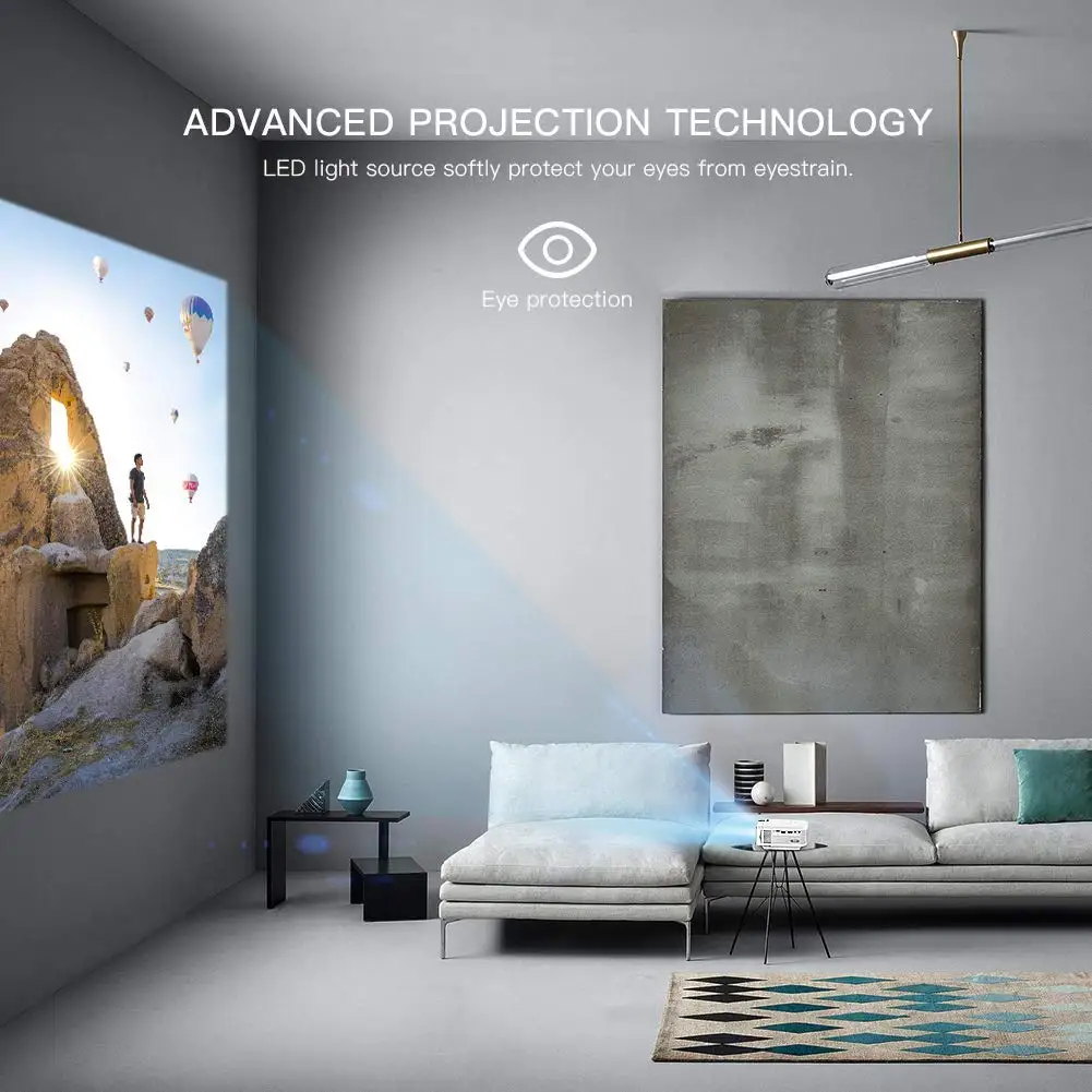 
2019 New Smart Android Projector E400H Portable Video Proyector 1080P lcd WiFi Wireless for Mobile phone Mirroring 