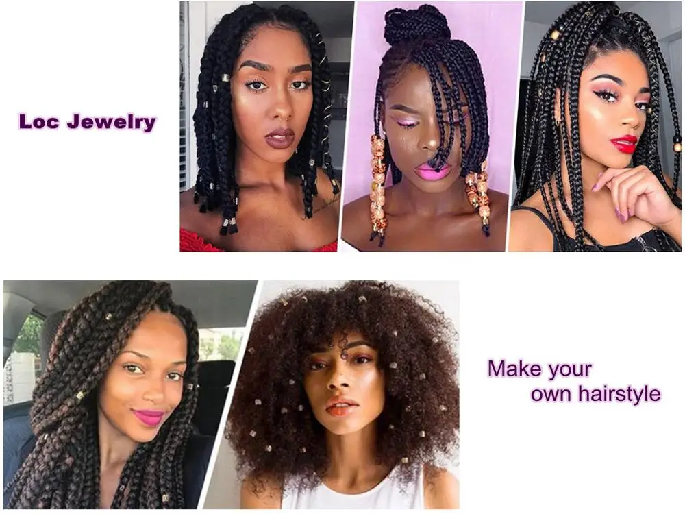82 шт. Loc, ювелирные манжеты для волос, нитки, вязаные аксессуары для волос, металлические бусины для плетения волос