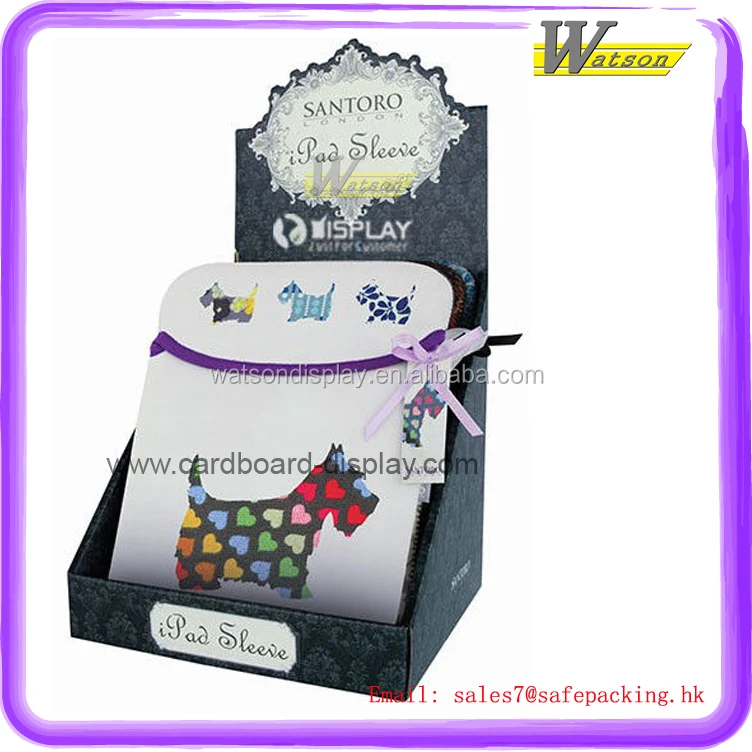 A9 corrugated paper material, counter top cardboard display box for Christmas greeting card