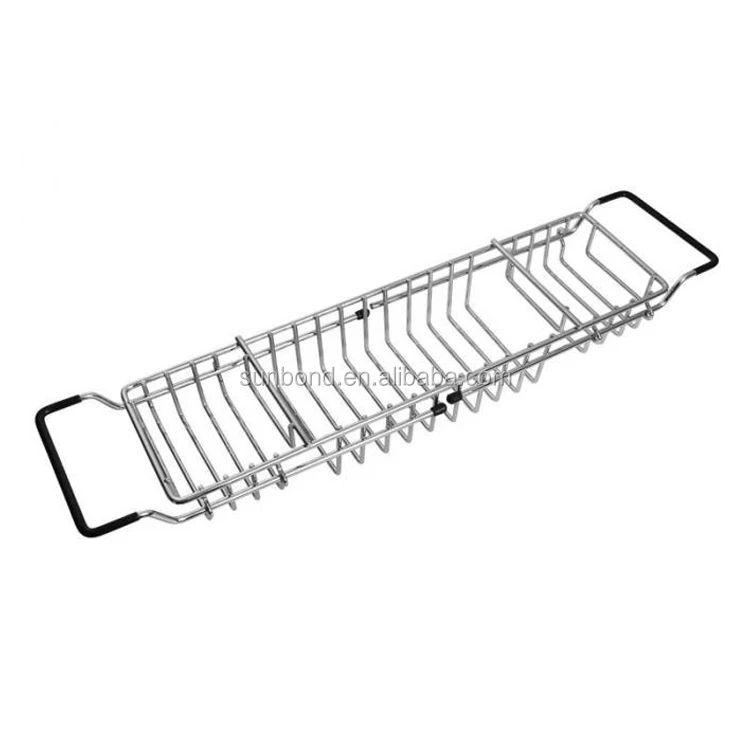
Bathroom metal wire shower bathtub caddy tray for bath tub 