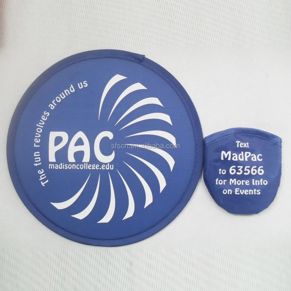 Promotional folding fan foldable nylon discfrisbee flying disc