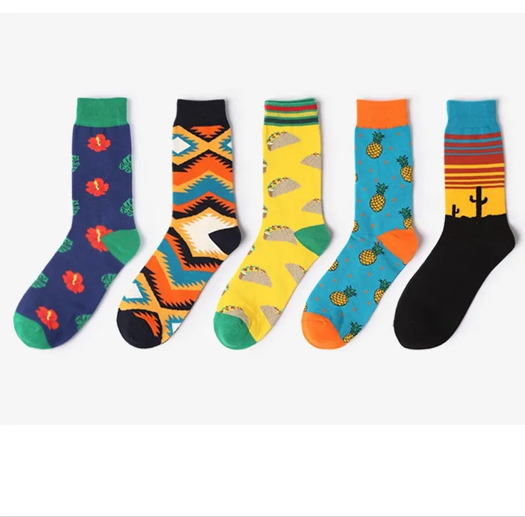 YUELI мужские хлопковые носки веселые забавные индивидуальные