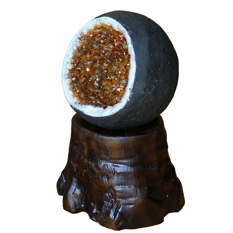 Natural Crystal Citrine Geode For Sale Medium Home Decoration