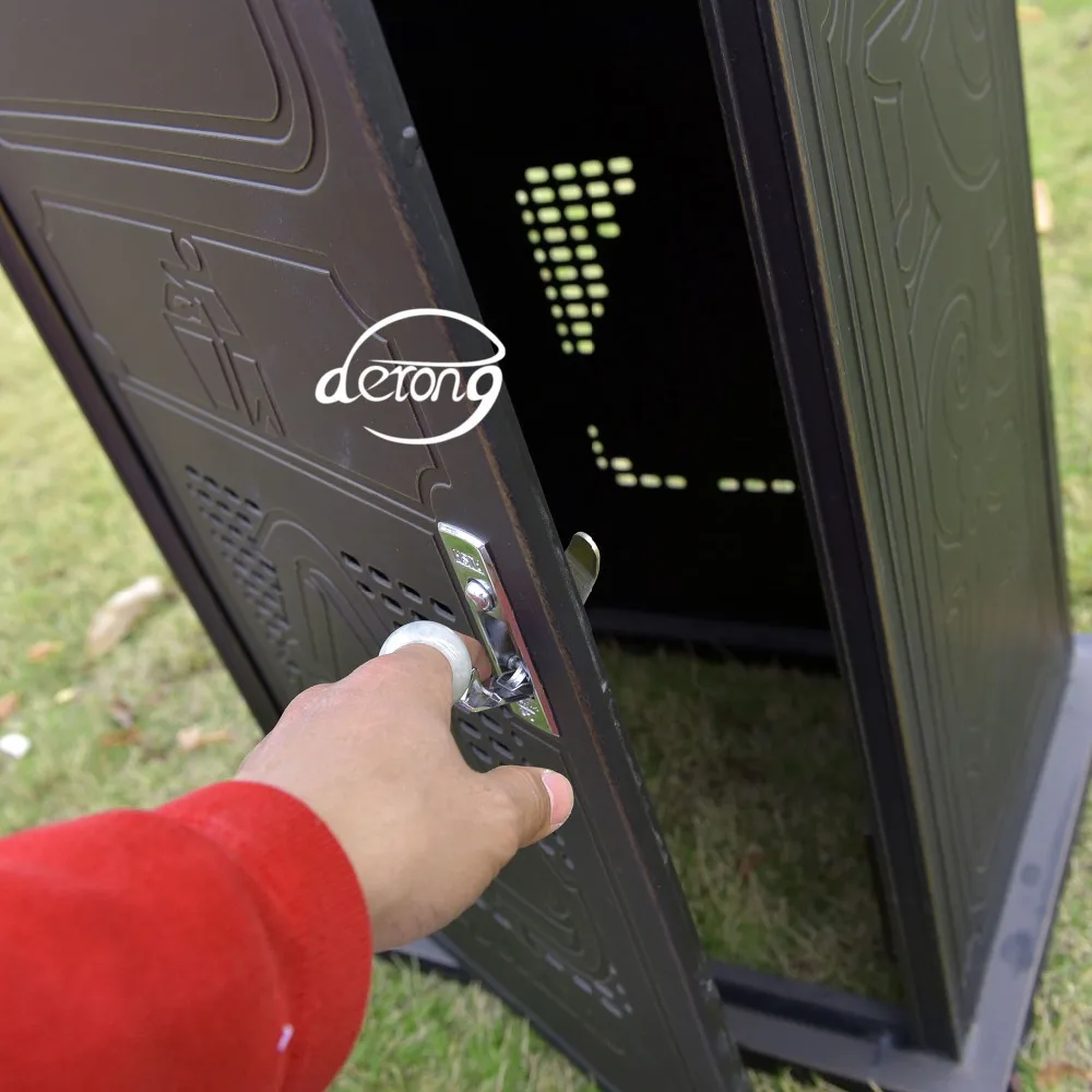 Открытый металлического литого алюминия мусорное ведро/мусора сад хранения/открытый для мусора