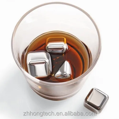 Food Grade With MSDS 304 Stainless Steel Whiskey Ice Cube with Logo Laser