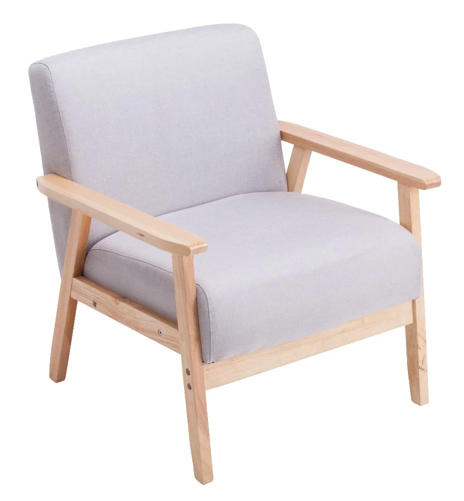 
single seat solid wooden leisure cafe sofa armchair BAC-132 