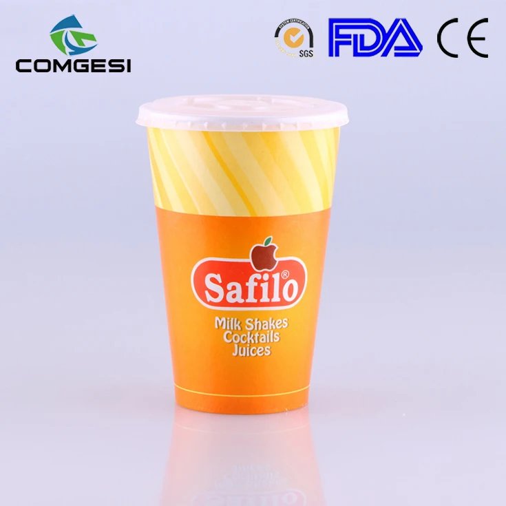 
Summer cold drink double PE coated paper cup cola juice soda logo customized disposable wholesale 