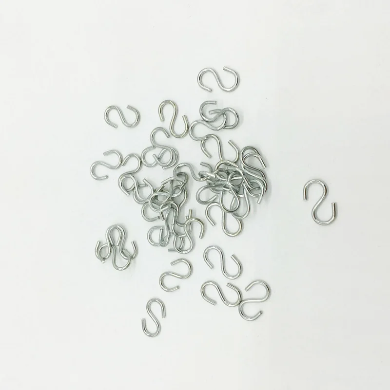 Tiny Mini S Hooks Connectors Ornament Hooks for Jewelry Key Ring Key Chain Pet Name Tag Wood Circles