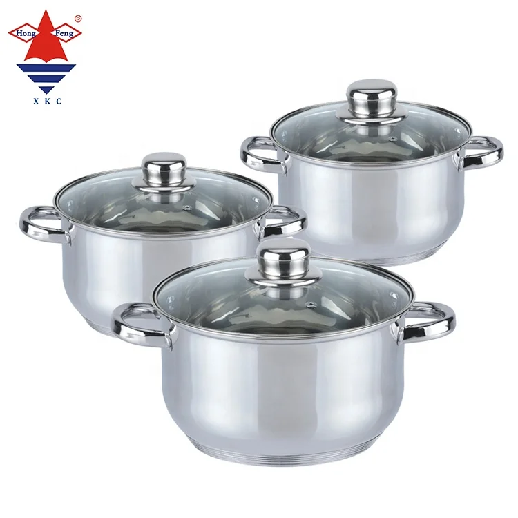 Hot Sale 6-Piece Stainless Steel Cookware Set Modern Design Kitchenware Soup Cooking Pot Cheap Price Milk Pot for Home Use