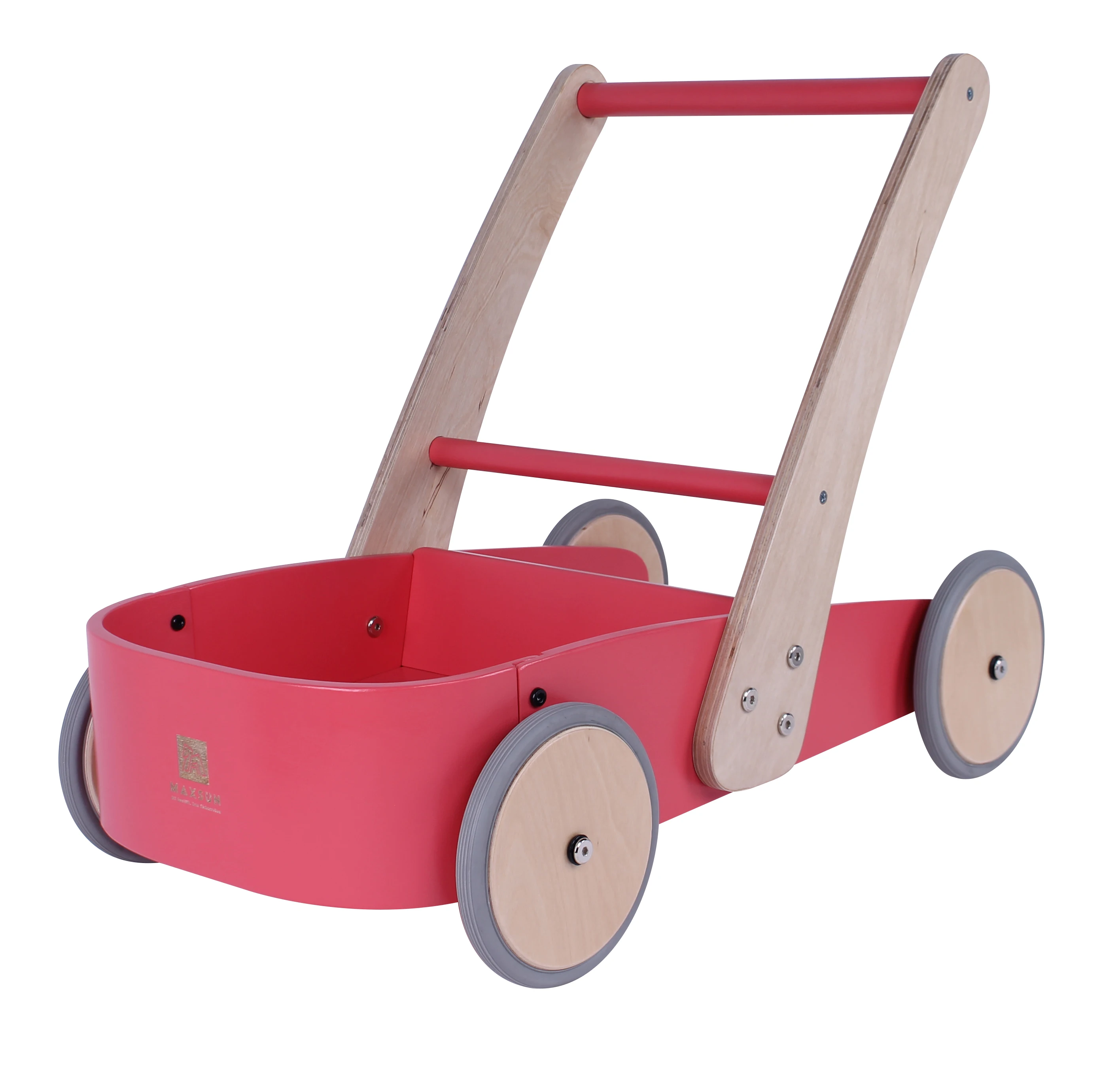 Деревянные Обучающие ходунки для детей, деревянные куклы, коляска синего цвета, классические деревянные ходунки для малышей