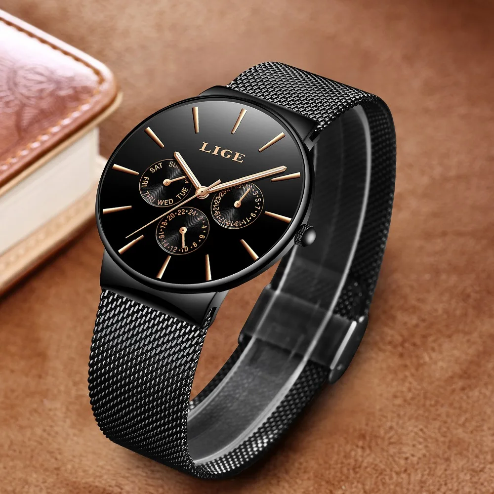 Fashion Simple Elegant Men Watches Luxury Business Mesh Belt Quartz Watch Men Clock Male Sports watch