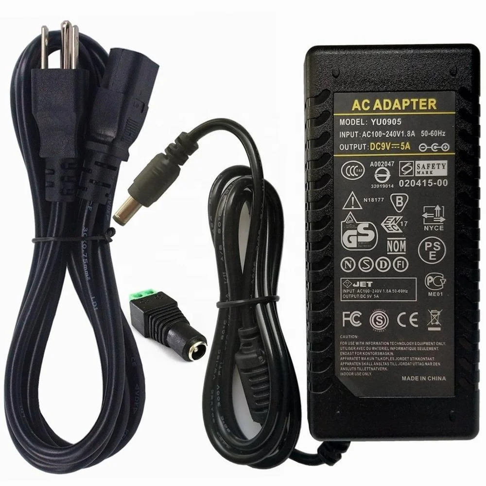 9V 5A 45W LED Power Supply Adapter Balance Charger 9v 5a LED Adapter Driver Transformer for LED SMD RGB