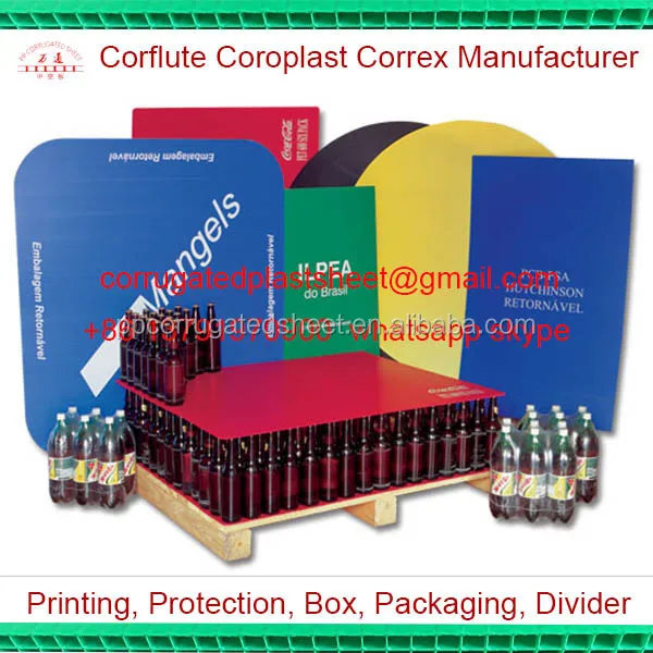 corrugated plastic separators for bottle pallet