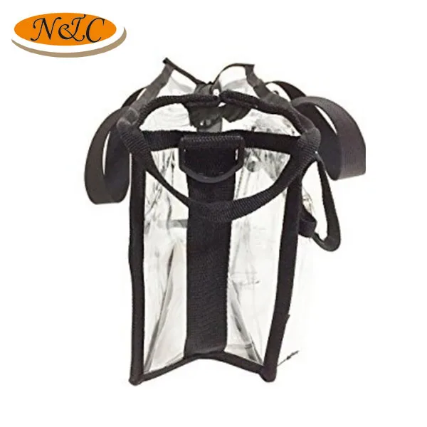 Avon Audit factory clear pvc cosmetic bag with removable and adjustable shoulder strap,clear makeup bag