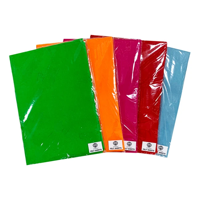 wholesale felt fabric 1mm Thick Color Felt A4 size hard quality felt sheets for china factory