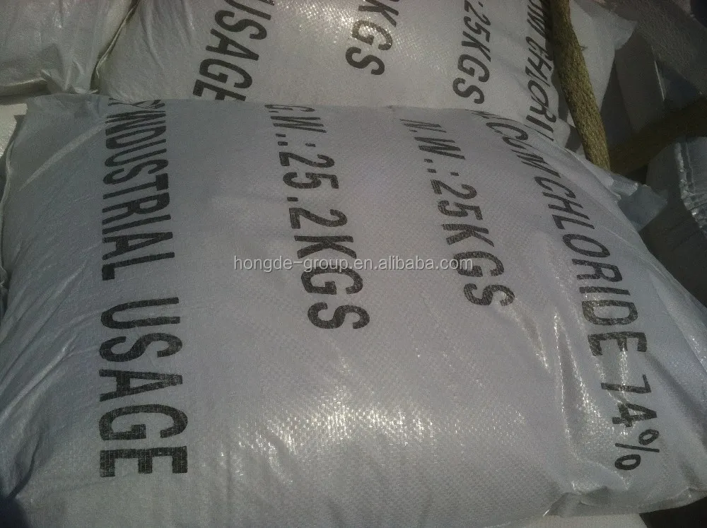 road snow melting agent/bulk de-icing salt 74% gralunar calcium chloride