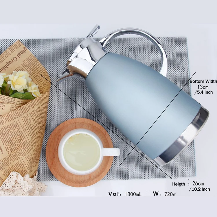 
German-Designed Thermal Coffee Carafe Stainless Steel Double Wall BPA-Free Thermos Keeps Beverages Hot Warm up to 12H 