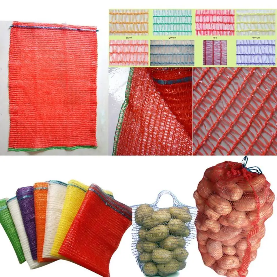 Cheap wholesale PP/PE Knitted plastic raschel leno mesh packing bags for Agriculture fruit vegetable form China
