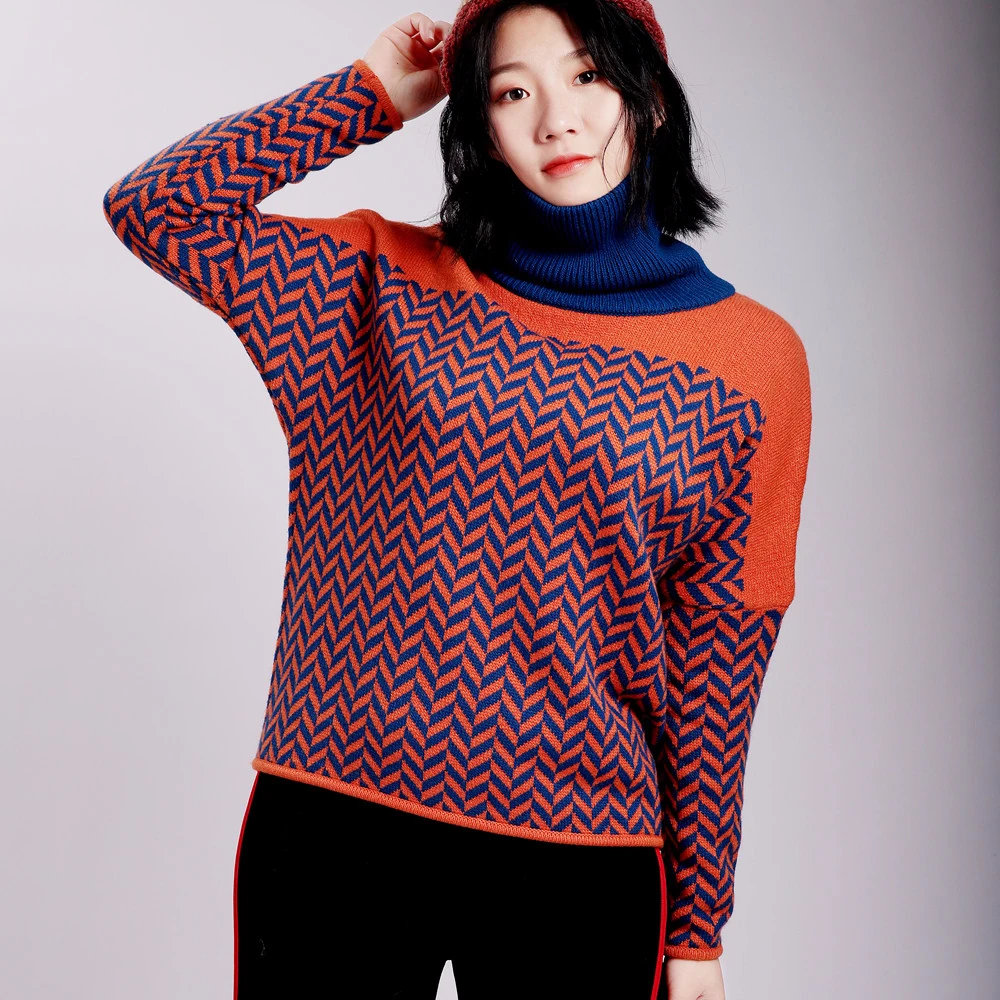 Fashion wool handmade knit gg fabric knitted custom girl sweater