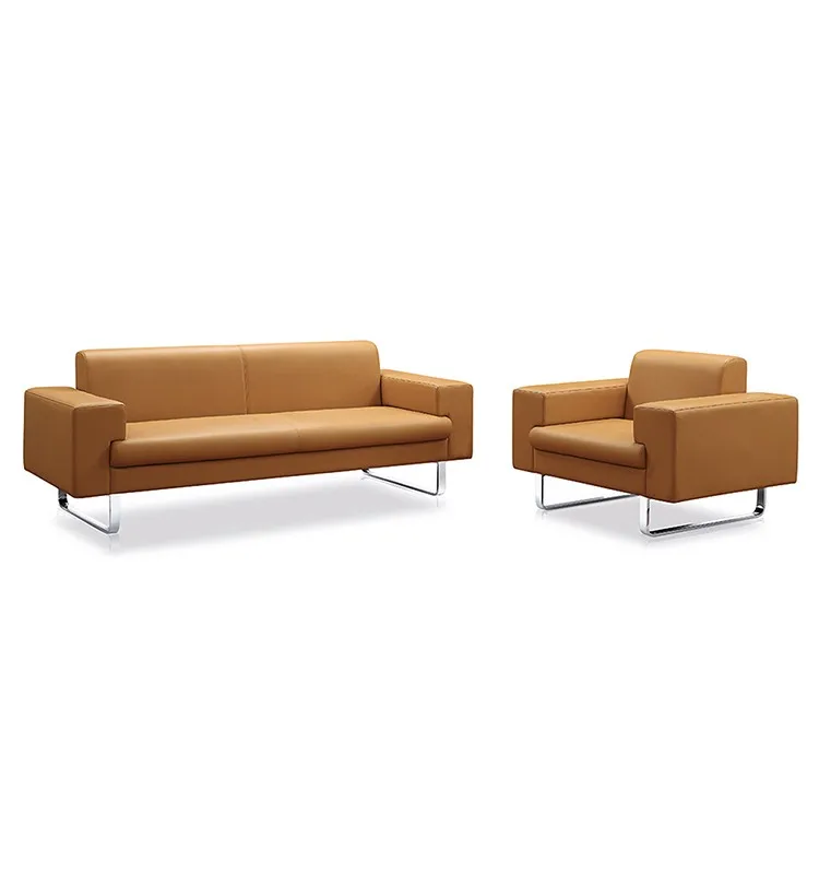 Modern simple design genuine leather sofa set