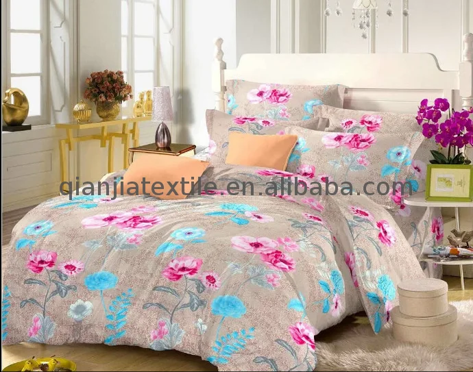 Factory directly sell  polyester linen fabric flat sheet 100% polyester fabric for bedding set
