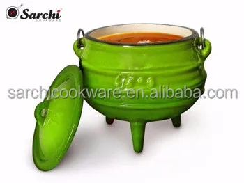 Южноафриканский горшок с тремя ножками и эмалевым покрытием из чугуна