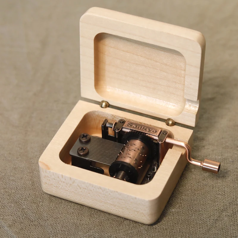 Carved Logo Wooden Music Box with Custom Song