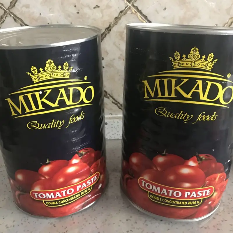 Chinese canned  tomato paste  packed from 100%  fresh tomato of fancy quality for Europe