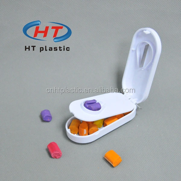 
HTQ105 Hot Sales For Customized Logo Pill Box With Cutter/Plastic Pill Splitter 
