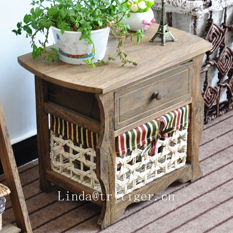 Старинный деревянный резной тростниковый шкаф мебель комод из плетеного пластика плетеные ящики