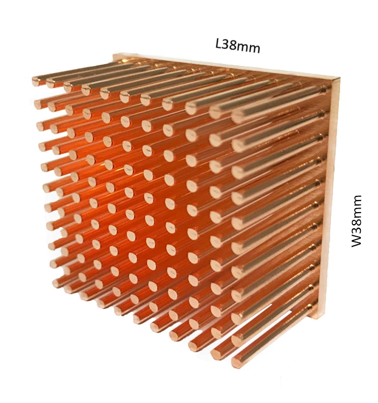 Solve Limited Space New Led Cold Forging Square Copper Pin Fin Heatsink