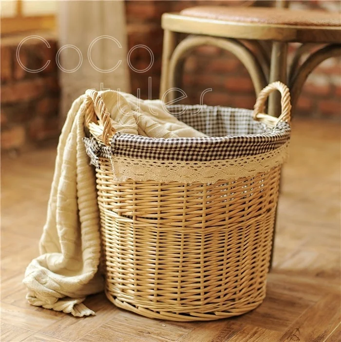 
Cocostyles handmade rattan woven clothes storage basket for america pastoral style home decora and bathroom storage 