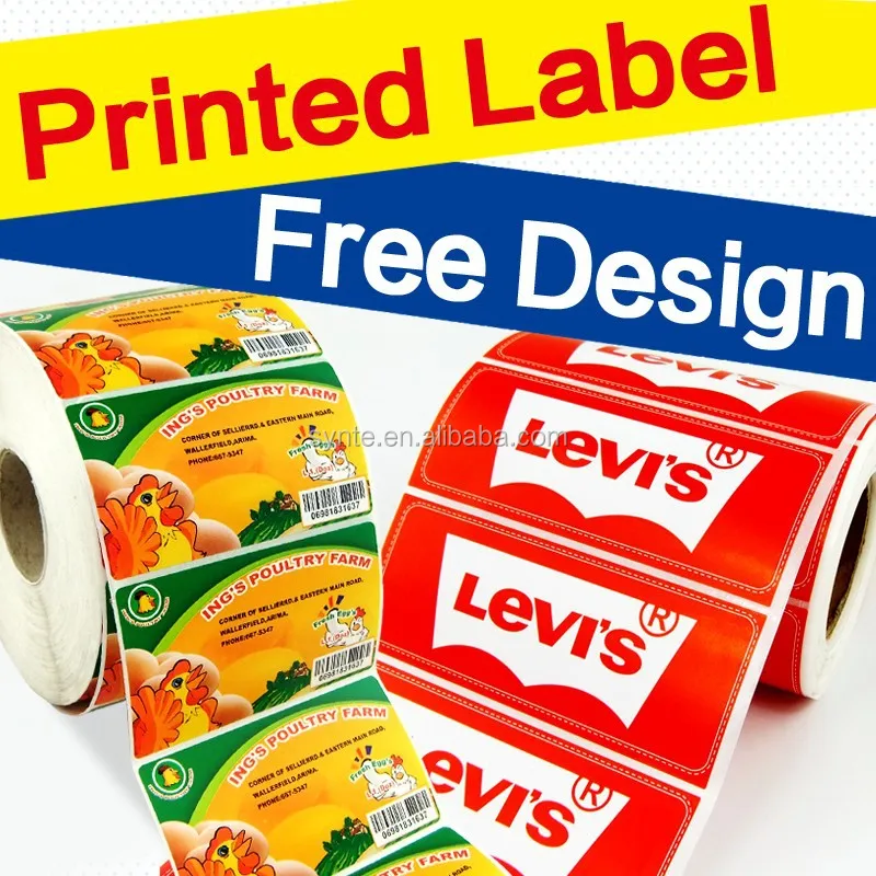 color printing Custom Shelf price  Label rolls for bar code label sticker low MOQ