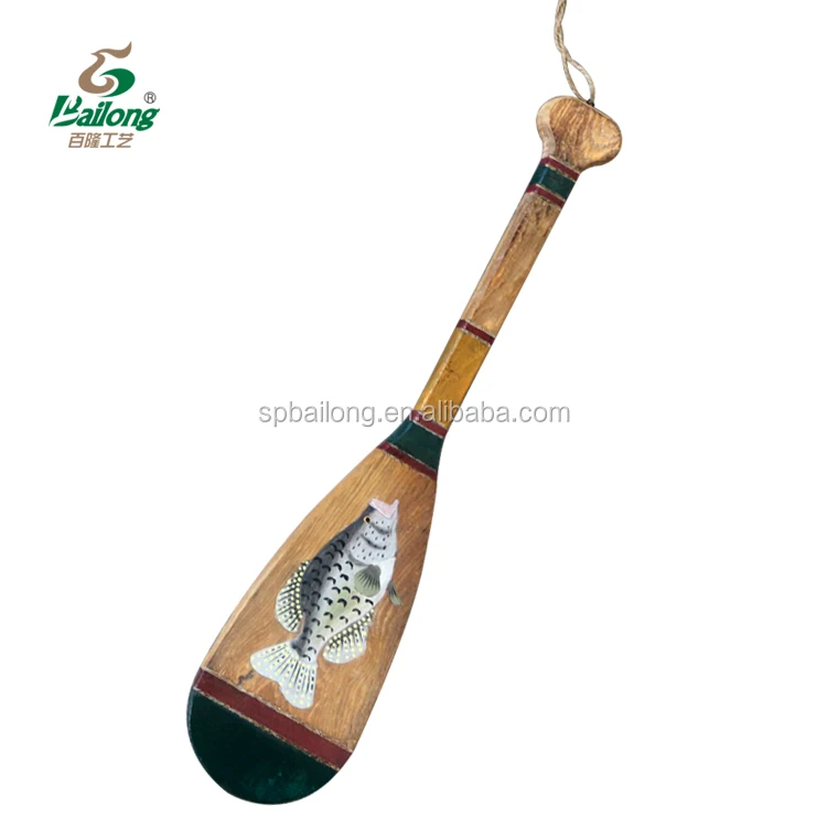 Ready to ship home decor hand painted beach fish animals hanging wall wooden dragon boat canoe decorative bass paddles