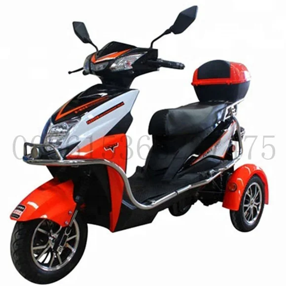 
China factory adult 3 wheel all terrain motorcycle electric scooter motorized rickshaw disability with padals for adults/elderly 