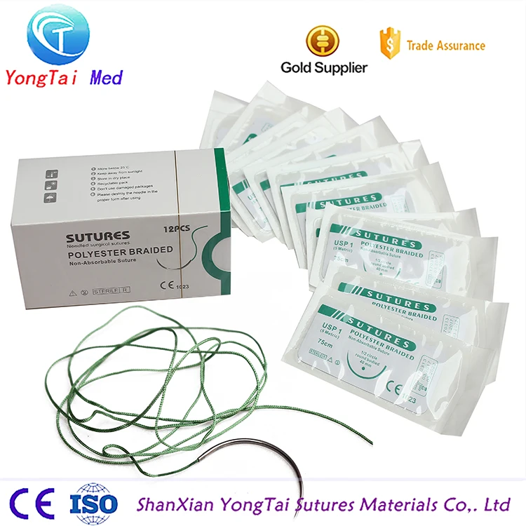 
Medical nonabsorbable suture nylon / polypropylene surgical suture with needle 
