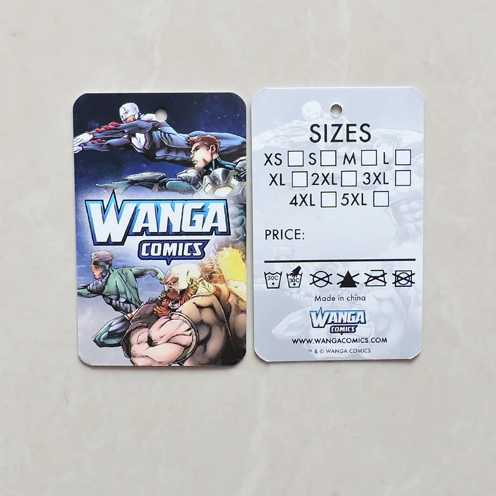 custom printed silver logo gift garment paper hang tag for cloth