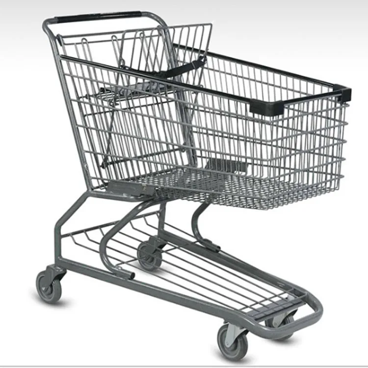 American Style Supermarket Trolleys Shopping Cart with 4 Wheels for Stores